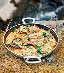 James Martin S Great British Adventure Whisky Chicken With Wild Mushroom Mustard Sauce Foodies Magazine Recipe James Martin Recipes Stuffed Mushrooms British Dishes