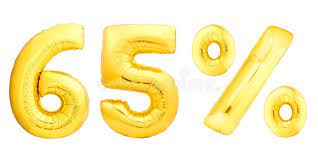 Sessenta E Cinco 65 Por Cento Dourados Imagem De Stock Imagem De Seis Venda 97882441