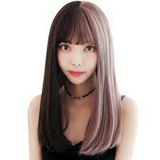 Buy Gradients Color Hair Wigs Female Korean Fashion Hairstyle With Bangs 50 Cm At Affordable Prices Free Shipping Real Reviews With Photos Joom