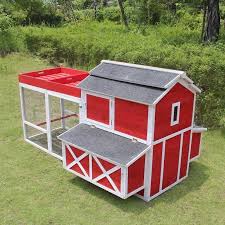 The overall size is 3' wide by 18' long by 6' tall. Merry Products Wooden Red Barn Chicken Coop On Sale Overstock 10480283