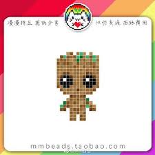 Groot Plantillas Hama Beads Perlas Fusibles Punto De Cruz Mini