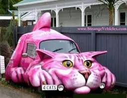 Pink Cat Mobile Or Cat A Lac Weird Cars Car Humor Unique Cars