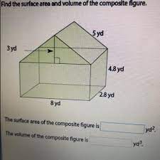 Answer choices total surface area includes 1 base instead of 2 bases like lateral does lateral includes all the faces while total only includes the sides total surface area includes the base (s) and all the faces while lateral does not include the base (s) Find The Surface Area And Volume Of The Composite Figure Brainly Com
