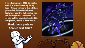 If this doesnt need to be marked as spoiler, then I dont know what does.  (art by uFire-hammer-9009) : rbtd6