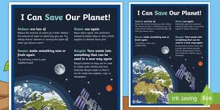 An explanation text is similar to a procedural text, and these can often be confused, however, an explanation text explains the how and why behind a process such as. I Can Save Our Planet Poster The Four R S Display