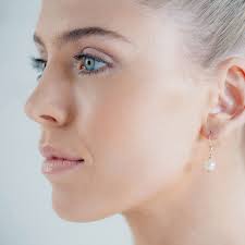 Rose gold pearl earrings