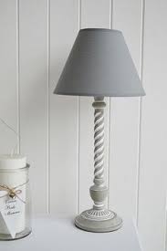 Grey Shabby Chic Bedside Table Lamp From The White Lighthouse Bedroom Furniture Shabby Chic Bedrooms Shabby Chic Table Settings Table Lamp