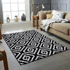 Possibly the most important criteria in choosing a rug for your living room is getting the size right, because the rug helps to define the living room space. New Black White Small Extra Large Big Huge Size Floor Carpet Rug Mat Cheap Rug Ebay