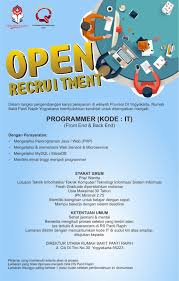 Check spelling or type a new query. Lowongan Kerja Rumah Sakit Panti Rapih Yogyakarta Mei 2019 Programmer Dan Dokumentasi Sistem Informasi Loker Swasta