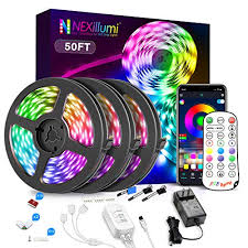Nexillumi 50ft Led Strip Lights With Ir Remote Ultra Long Led Lights For Bedroom Dorm Room Decor App Control Music Sync Led Lights With Connectors 50ft App Remote Mic Control 3 Button Switch Buy They come round shaped, diamond or rectangle shaped or even flower designed with artistic patterns on their exteriors to gift you a great home decor. nexillumi 50ft led strip lights with ir