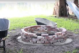 The days of relying on a brick mason to build outdoor fireplace kits from scratch are fast fading. Diy Brick Fire Pit Made With Leftover Fireplace Bricks Mimzy Company
