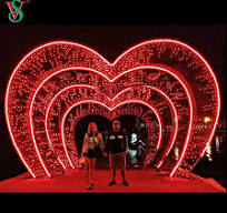 Giant 3D Red Heart Arch Motif Light for Valentine's Day ...