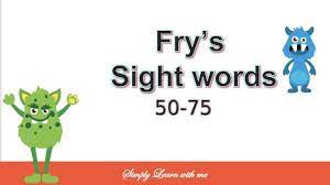 Sight Words 50 75 Preschool Sight Words Learn To Read Sight Words Preschool Sight Words Learn To Read