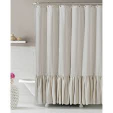 Gabriella Natural Linen Shower Curtain Ruffle Shower Curtains Custom Shower Curtains Chic Bathrooms