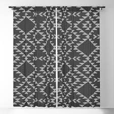 Style your windows and doors in eyelet and pencil pleat, while combination of white with grey, black and blue embraces elegance. Southwestern Textured Navajo Pattern In Black White Blackout Curtain By Danadudesign Society6
