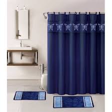 Maybe you would like to learn more about one of these? Butterfly Navy Bathroom Bundle Mat Set 2 Two Embossed Thick Bath Rugs 1 One Embroidery Shower Curtain And 12 Fabric Covered Rings Included Navy Blue Walmart Com Walmart Com