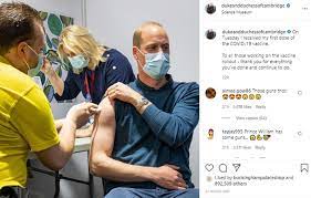 Prince william has now had his first dose of the coronavirus vaccine, with a photo of the moment sparking conversation online about his 'guns'. Prince William Gets First Jab Of Covid 19 Vaccine