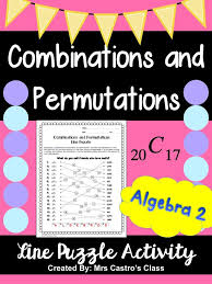Combinations And Permutations Line Puzzle Activity Combination Math Permutations And Combinations Algebra