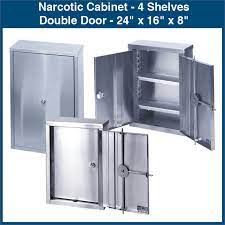 Heavy duty steel and electronic keypad lock. Narcotic Cabinet 4 Shelves Double Door 24 X 16 X 8 1 Cabinet