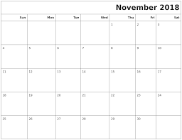 November 2018 Printable Calendar Simple Design Calendar Printables November Printable Calendar November Calendar