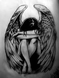 Some fallen angel tattoos show the wings covering the 'angel', where the angels appear troubles or looking up to the heavens. Poem Tears Of Fallen Angels Fallen Angel Tattoo Angel Tattoo Designs Tattoos