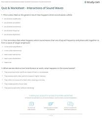 Quiz Worksheet Interactions Of Sound Waves Study Com