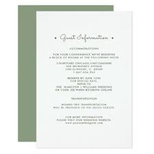 Wedding Guest Information Cards Green White Simple Gifts Custom Gift Ide White Wedding Invitations Diy Painted Wedding Invitation White Wedding Invitations