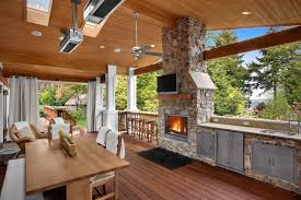 outdoor kitchen with tv houzz