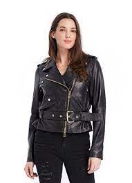 Juicy Couture Black Label Women S Moto Leather Jacket Pitch Black L Leather Moto Jacket Womens Juicy Couture Black Label Leather Jacket