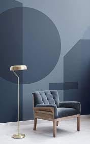 With A Touch Of Blue In Your Interior You Can Never Make A Mistake Home And Decor Geometric Shapes Wallpaper Blue Wallpapers Colour Blocking Interior