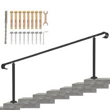 Front porch metal railing made by capozzoli stairworks in philadelphia, pa. Vevor Wrought Iron Handrail Fit 5 To 7 Steps Outdoor Stair Railing Adjustable Front Porch Hand Rail Black Transitional Hand Railings For Concrete Steps Or Wooden Stairs With Installation Kit Walmart Com