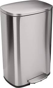 Kitchen storage wine racks kitchen trash cans pot racks pantry storage kitchen canisters plastic. Amazon Com Amazon Basics 50 Liter 13 2 Gallon Soft Close Trash Can With Foot Pedal Stainless Steel Satin Nickel Finish Home Kitchen