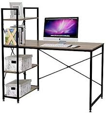 Amazon Com Bestier Computer Desk With Shelves Writing Desk Study Table Office Desk With Shelves In 2020 Modern Computer Desk Computer Desk Computer Desk With Shelves