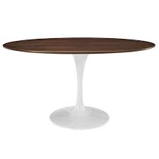 Studio seven mila pedestal coffee table, white/white by studio seven. Nora Oval Shaped 60 Walnut Modern Round Dining Table