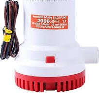 Amarine Made Non Automatic Bilge Pump for Boats 2000 GPH Submersible Pump  12V Boat Marine Plumbing Electric with Hose ID 29mm 1-1/8 Outlet 8.5A