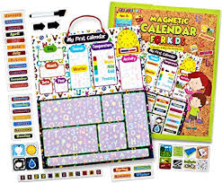Kraftzlab Magnetic Kids Calendar And Chore Chart 51 Magnets And Dry Erase Chore Board For Kids Ideal Toddler And Preschool Calendar For Kids