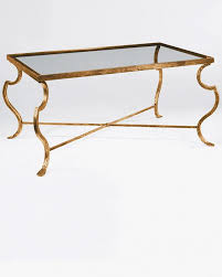 Rectangular Wrought Iron Coffee Table With Distressed Antiqued Gold Leaf Finish And Glass Top Coffee T Iron Coffee Table Gold Coffee Table Wrought Iron Table