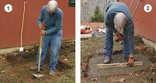 The sand layer cannot dry downwards by vapor diffusion because of the plastic sheet—it is a vapor barrier after all. Placing A Small Concrete Slab Fine Homebuilding