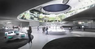 On nine levels and covering a floor space of 16,500 m², the museum presents breathtaking vehicles and over 1,500 exhibits. Mercedes Benz Campus Haas Cook Zemmrich Studio2050