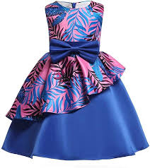 Amazon Com Rysly Kids Sleeveless Pageant Dress Flower Bow Party Wedding Dresses For Toddler Princess Dress Kids African Dresses For Kids Toddler Girl Dresses