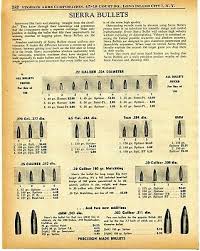 1957 Print Ad Of Sierra Bullets Caliber And Diameter Chart Ebay
