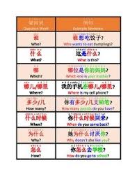 Question Words Chart With Sentence Samples This Or That Questions Learn Mandarin Sentences
