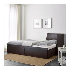 Flekke Lit D Appoint A 2 Tiroirs Brun Noir Une Place Lit Escamotable Plans De Lit Escamotable Structure De Lit