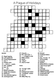 answers to crossword a plague of holidays the urban legend