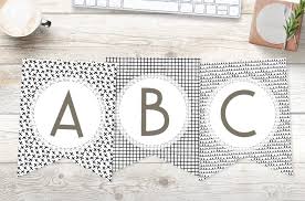 All the happy birthday printable cards below can be downloaded straight away by clicking on the links this is a popular download. Free Printable Black And White Pattern Banner Letters Template