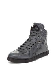 Black And Silver High Top Sneakers Gucci Silver High Top Monogram Sneakers Sneakers High Tops High Top Sneakers