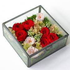 Preserved Rose Box Glass Floral Box Mother S Day Display Box Of Roses Glass Encased Roses Moss Hydrangea Valentine S Preserved Roses Floral Gifts Floral