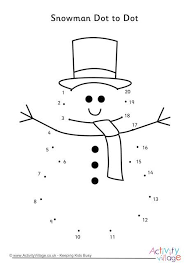 Snowman Dot To Dot Dot Worksheets Connect The Dots Joining Dots