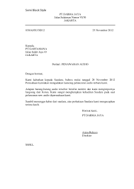 Contoh surat contoh surat full block style bahasa inggris. Contoh Surat Penawaran Barang Semi Block Style Contoh Surat