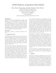 PDF) COTS Software Acquisition Meta-Model